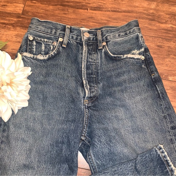 👖 AGOLDE 90s HIGH WAISTED DENIM BLUE JEANS ARITIZIA: SIZE 22 - Picture 3 of 9